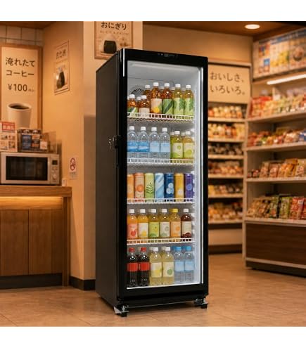 Amazon | Tcrciuk 冷蔵庫ミニ 飲料ガラスのドア 飲み物用 冷温庫